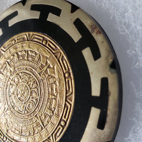 2/40$ Vintage Hecho en mexico Alpaca aztec calendar brooch - Picture 5 of 7